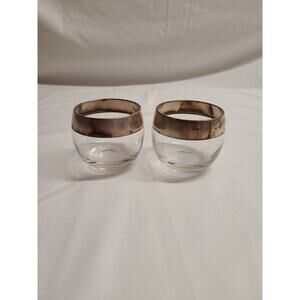 2 Dorothy Thorpe Crystal With Sterling Silver Band Roly Poly Glasses